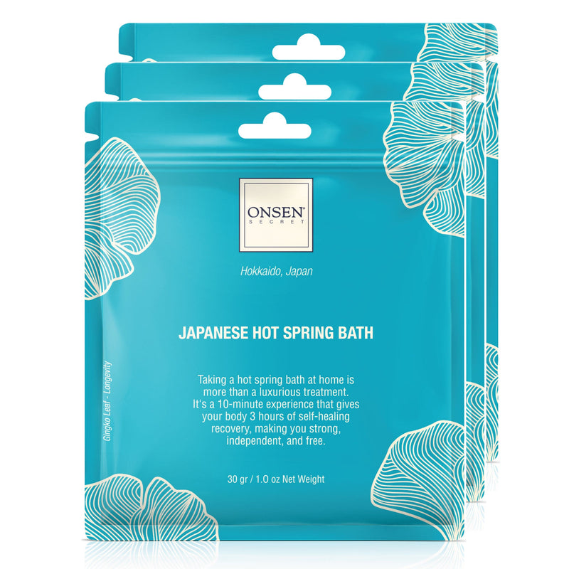 Onsen Secret Body Reboot Kit Body Care Kits Light Sea Green 135ml Hand Cream + 3 Pack Hot Spring Mineral Bath