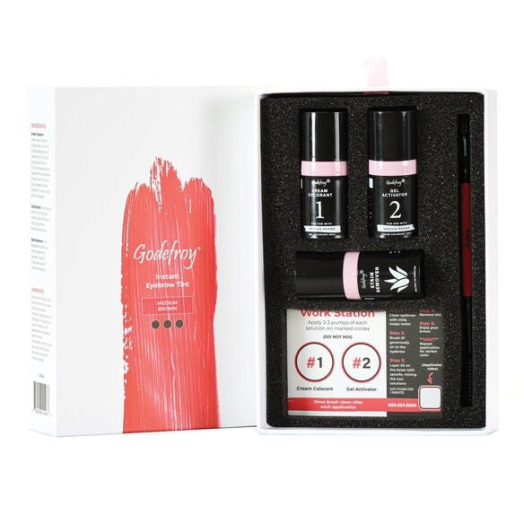 Stirling Soap Co Instant Eyebrow Tint | Natural Eyebrow Tinting Kit by Godefroy Eyebrow Tint Misty Rose Six Applications / Natural Black,Six Applications / Dark Brown,Six Applications / Medium Brown,Six Applications / Light Brown,Three Applications / Jet Black,Three Applications / Natural Black,Three Applications / Dark Brown,Three Applications / Medium Bro