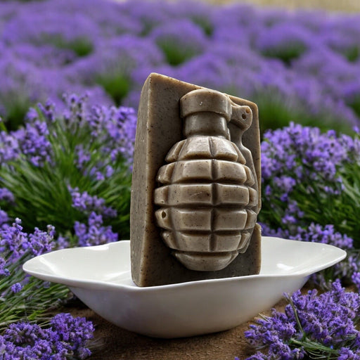 kbarsoapco Opha Mae Natural Grenade Soap (Lavender, Exfoliant, Oatmeal) Dim Gray