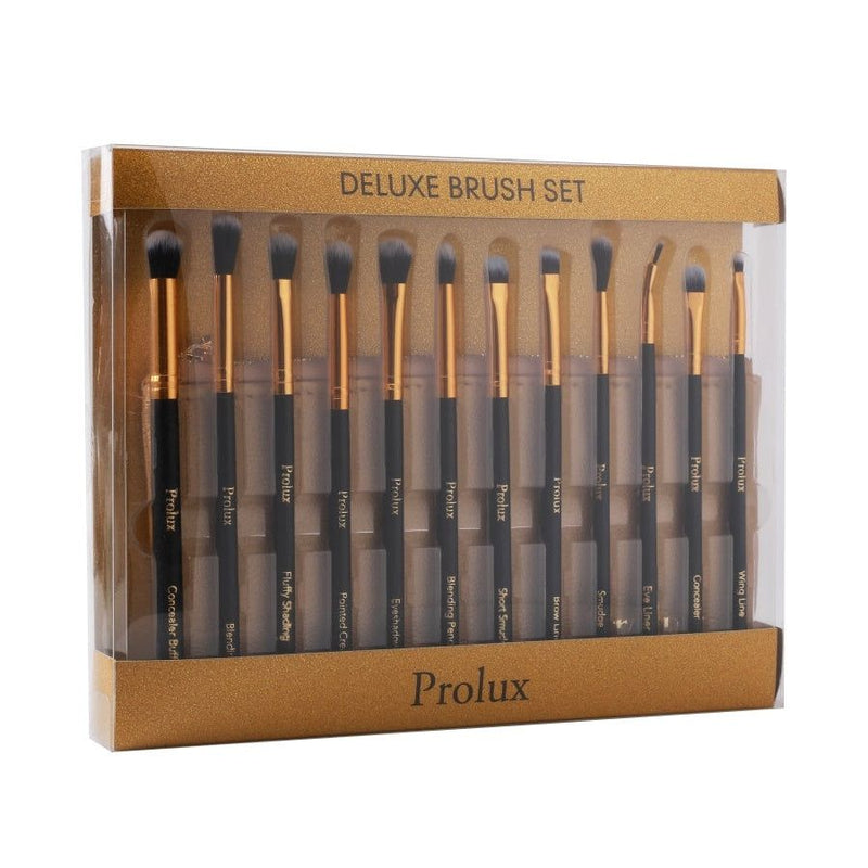 Prolux Cosmetics Deluxe Gold Brush Set Brush Set Dark Slate Gray