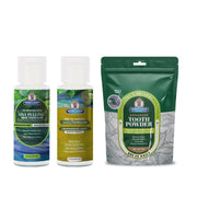 Garner's Garden Travel Sized Oral Care Trio | Trio | H2O2 | Fluoride Free Oral Care White Smoke Lemongrassmint / 2oz Rinses / Regular Strength + 2oz Organic Tooth Powder
