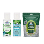 Garner's Garden Travel Sized Oral Care Trio | Trio | H2O2 | Fluoride Free Oral Care White Smoke Peppermint / 2oz Rinses / Reduced Strength + 2oz Organic Tooth Powder