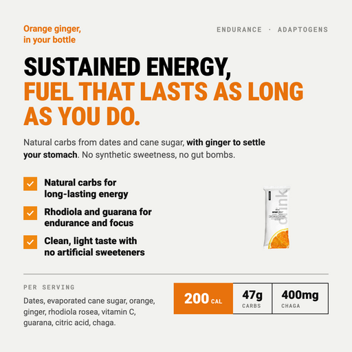 myspringenergy Orange Ginger Endurance Energy Drink w/Adaptogens Drink Mix Seashell 1 Pouch,5 Pouches,10  Pouches