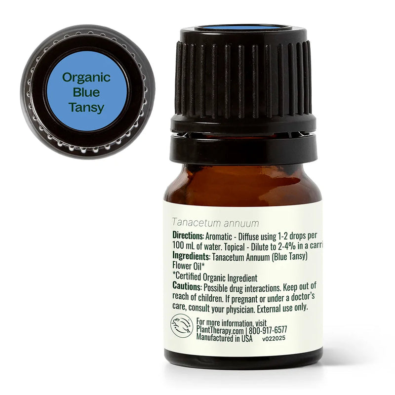 Plant Therapy Organic Blue Tansy Essential Oil Essential Oil White Smoke 2.5 mL,5 mL