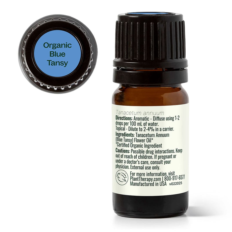 Plant Therapy Organic Blue Tansy Essential Oil Essential Oil White Smoke 2.5 mL,5 mL