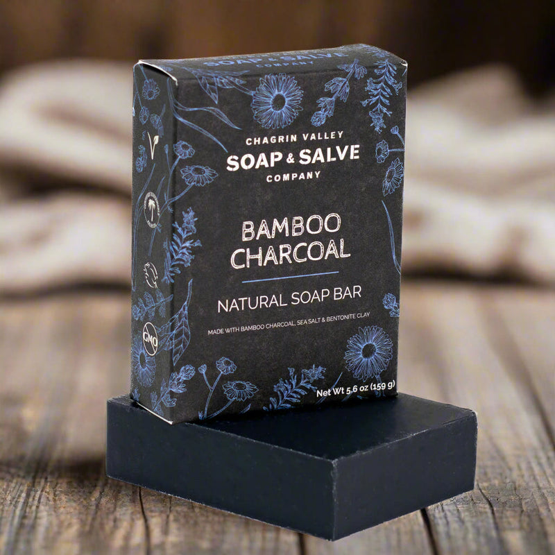 Chagrin Valley Soap & Salve Natural Soap: Bamboo Charcoal Soap Dark Slate Gray Full Bar 5.6 oz