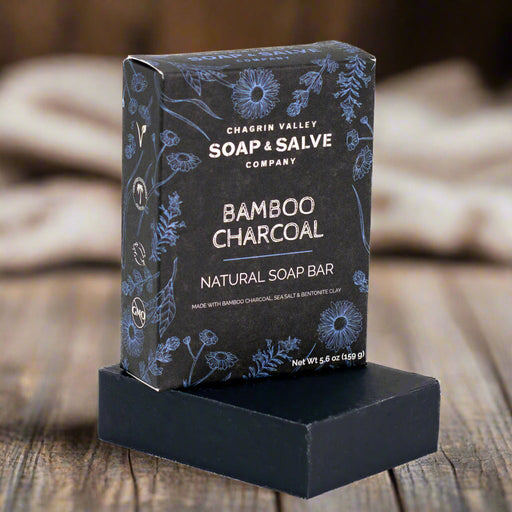 Chagrin Valley Soap & Salve Natural Soap: Bamboo Charcoal Soap Dark Slate Gray Full Bar 5.6 oz