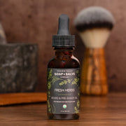 Chagrin Valley Soap & Salve Beard & Pre-Shave Oil: Fresh Herbs Scent Beard Oil Dark Olive Green 1 fl oz Bottle