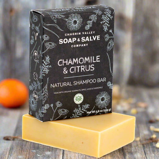 Chagrin Valley Soap & Salve Shampoo Bar: Chamomile & Citrus Shampoo Bar Dark Slate Gray Full Bar 5.6 oz