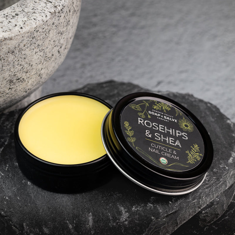 Chagrin Valley Soap & Salve Salve: Cuticle & Nail Cream Healing Salve Dark Slate Gray 1 fl oz Tin