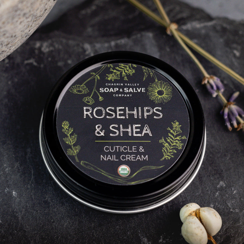 Chagrin Valley Soap & Salve Salve: Cuticle & Nail Cream Healing Salve Dark Slate Gray 1 fl oz Tin
