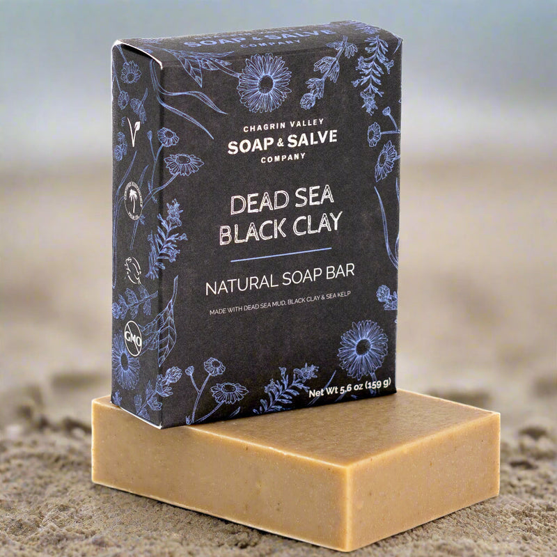 Chagrin Valley Soap & Salve Natural Soap: Dead Sea Black Clay Soap Gray Full Bar 5.6 oz
