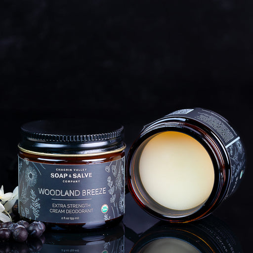 Chagrin Valley Soap & Salve Deodorant Cream: Extra Strength Woodland Breeze Deodorant Black 2 fl oz Jar