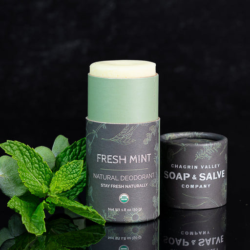 Chagrin Valley Soap & Salve Deodorant: Stick Fresh Mint Deodorant Black Net Wt 1.8 oz (50 g)