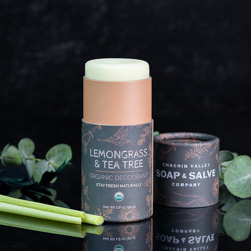 Chagrin Valley Soap & Salve Deodorant: Stick Lemongrass Tea Tree Deodorant Black Net Wt 1.8 oz (50 g)