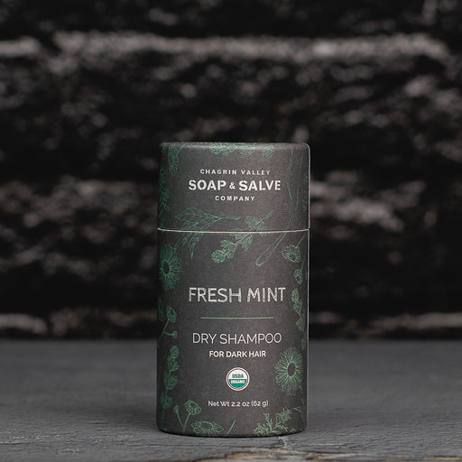 Chagrin Valley Soap & Salve Dry Shampoo: Dark Hair Fresh Mint Dry Shampoo Dark Slate Gray 2.2 oz net wt