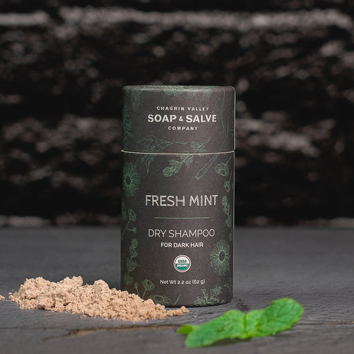Chagrin Valley Soap & Salve Dry Shampoo: Dark Hair Fresh Mint Dry Shampoo Black 2.2 oz net wt