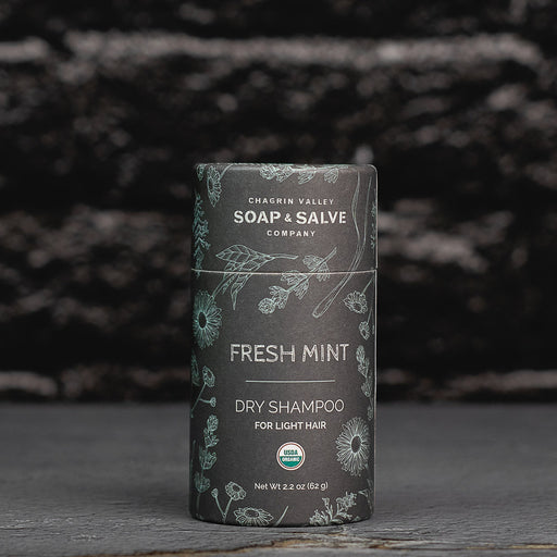 Chagrin Valley Soap & Salve Dry Shampoo: Light Hair Fresh Mint Dry Shampoo Dark Slate Gray 2.2 oz net wt