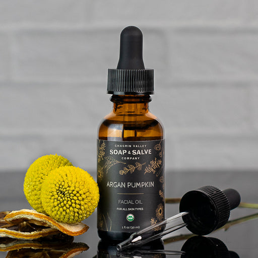 Chagrin Valley Soap & Salve Facial Oil: Argan Pumpkin Facial Oil Dark Gray 1 fl oz Bottle