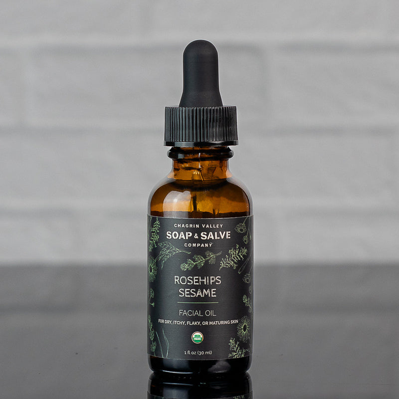 Chagrin Valley Soap & Salve Facial Oil: Rosehips & Sesame Facial Oil Dark Gray 1 fl oz Bottle