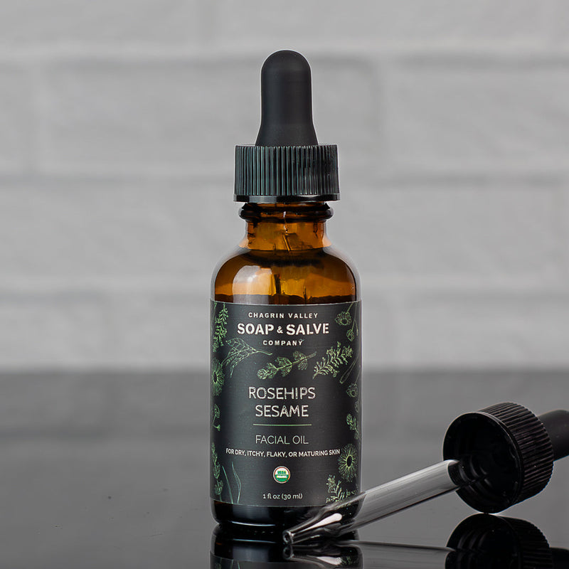 Chagrin Valley Soap & Salve Facial Oil: Rosehips & Sesame Facial Oil Dark Gray 1 fl oz Bottle