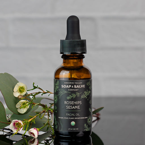 Chagrin Valley Soap & Salve Facial Oil: Rosehips & Sesame Facial Oil Dark Gray 1 fl oz Bottle