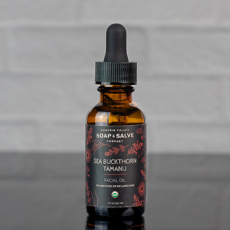 Chagrin Valley Soap & Salve Facial Oil: Sea Buckthorn Tamanu Facial Oil Light Slate Gray 1 fl oz Bottle