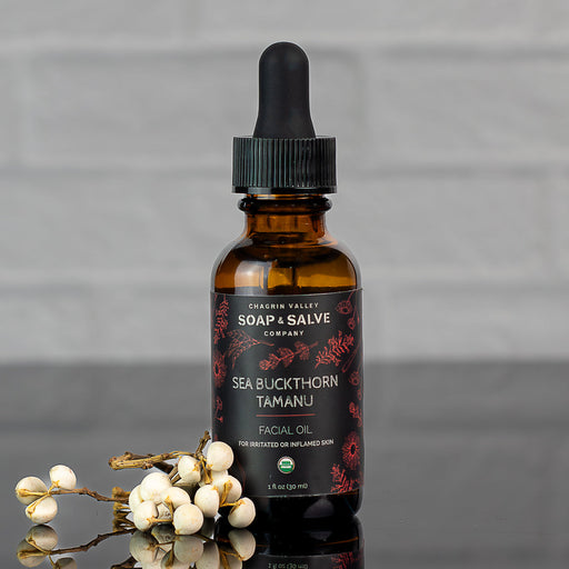 Chagrin Valley Soap & Salve Facial Oil: Sea Buckthorn Tamanu Facial Oil Dark Gray 1 fl oz Bottle