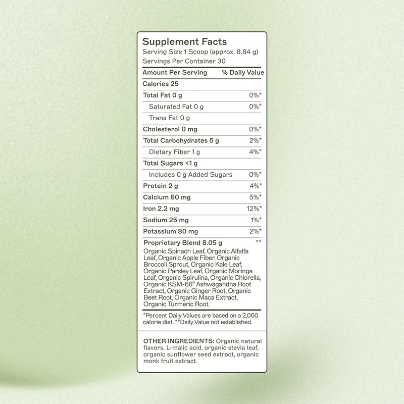 AMMD Organic Greens Supplement Antique White