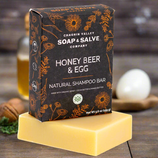 Chagrin Valley Soap & Salve Shampoo Bar: Honey Beer & Egg Shampoo Bar Dark Slate Gray Full Bar 5.6 oz