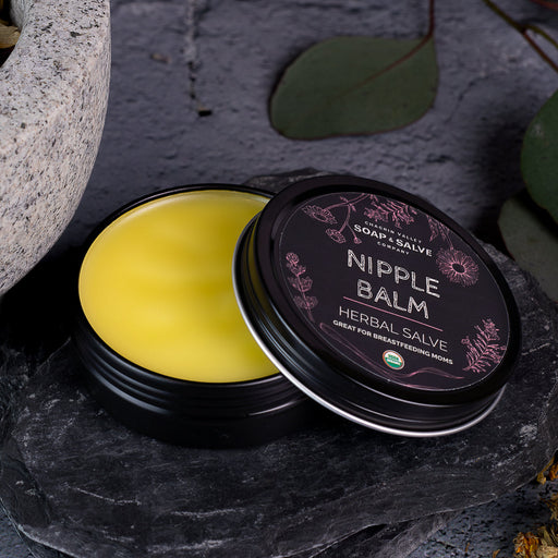 Chagrin Valley Soap & Salve Salve: Nipple Balm Healing Salve Dark Slate Gray 2 fl oz Tin,1 fl oz Tin