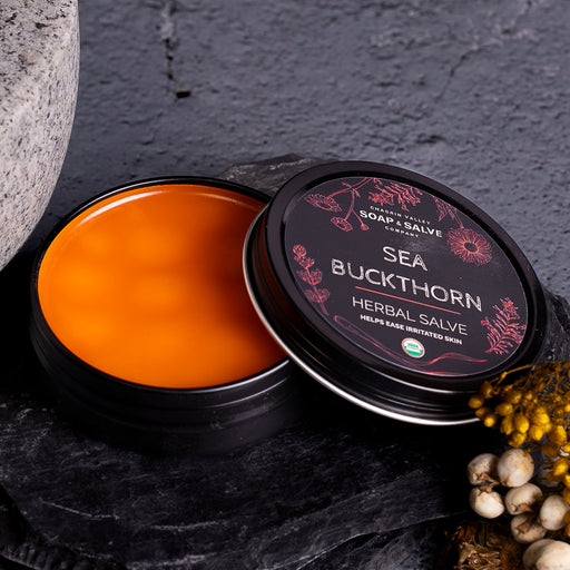 Chagrin Valley Soap & Salve Salve: Sea Buckthorn Healing Salve Dim Gray 2 fl oz Tin,1 fl oz Tin