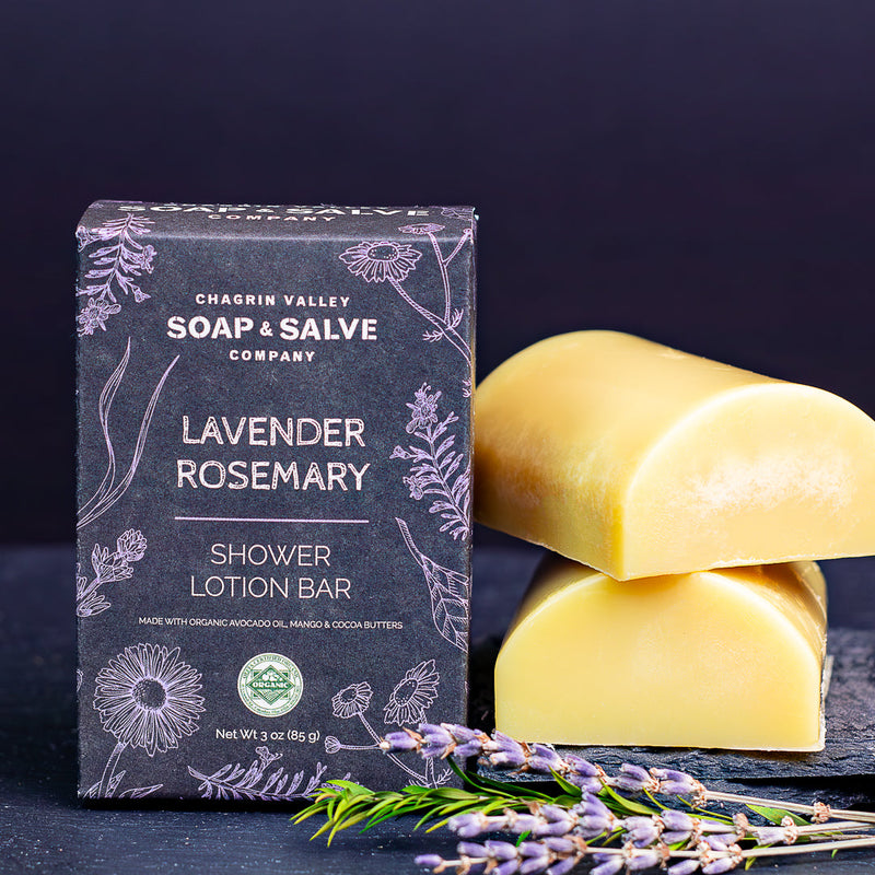 Chagrin Valley Soap & Salve Shower Butter Bar: Lavender Rosemary Shower Lotion Bar Dark Slate Gray 3 oz Bar