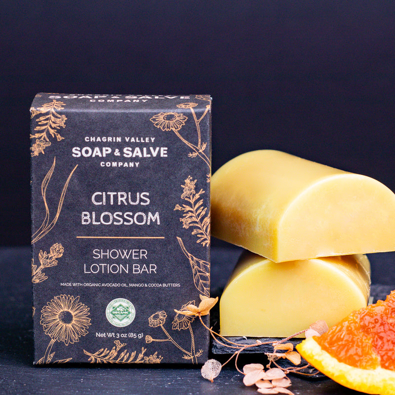 Chagrin Valley Soap & Salve Shower Butter Bar: Citrus Blossom Shower Lotion Bar Dark Slate Gray 3 oz Bar