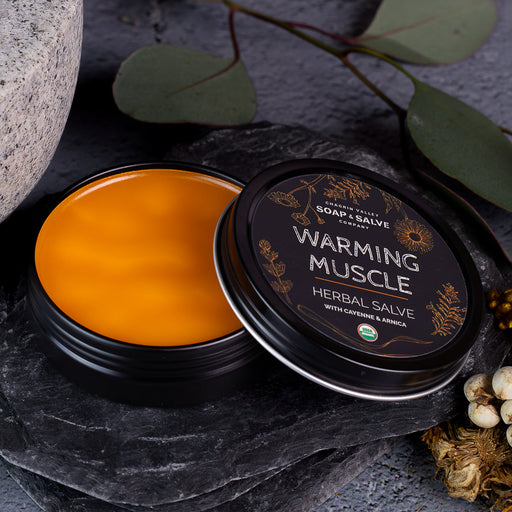 Chagrin Valley Soap & Salve Salve: Warming Sore Muscle Healing Salve Black 2 fl oz Tin,1 fl oz Tin