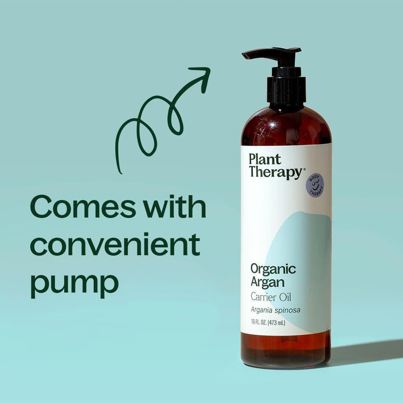 Plant Therapy Organic Argan Carrier Oil Body Care Light Steel Blue 16 oz