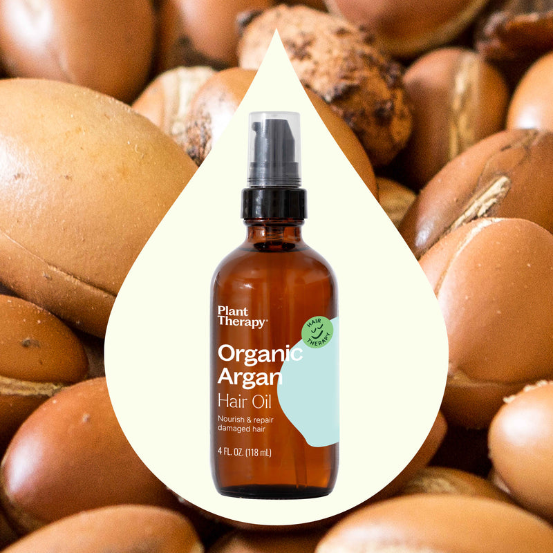 Plant Therapy Organic Argan Hair Oil Hair & Skin Care Seashell 4 oz