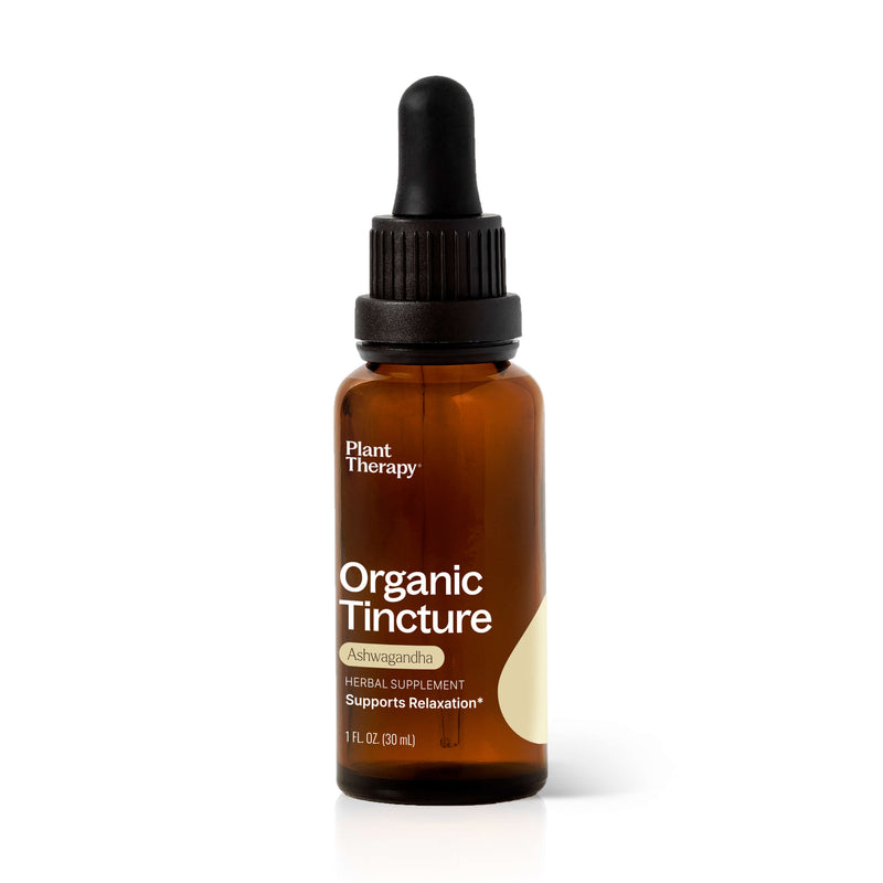 Plant Therapy Organic Ashwagandha Herbal Tincture Supplement Black 30 mL