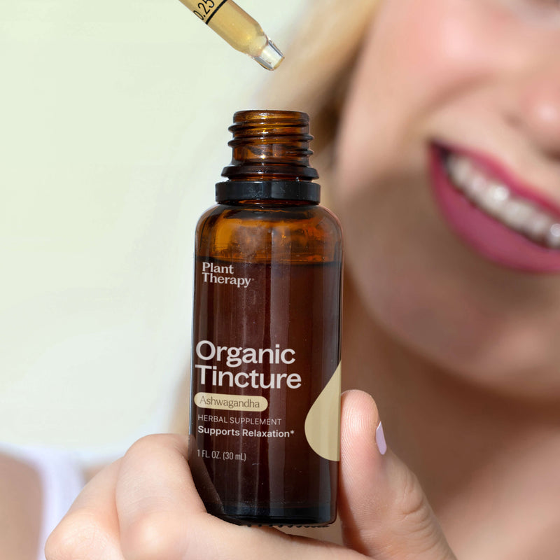 Plant Therapy Organic Ashwagandha Herbal Tincture Supplement Light Gray 30 mL