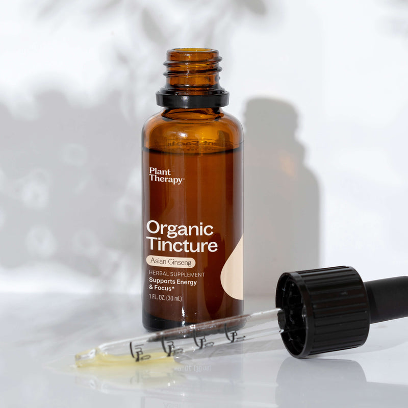 Plant Therapy Organic Asian Ginseng Herbal Tincture Supplement Light Gray 30 mL