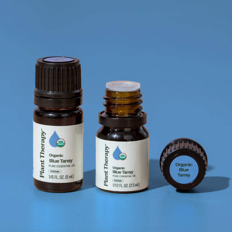 Plant Therapy Organic Blue Tansy Essential Oil Essential Oil Steel Blue 2.5 mL,5 mL