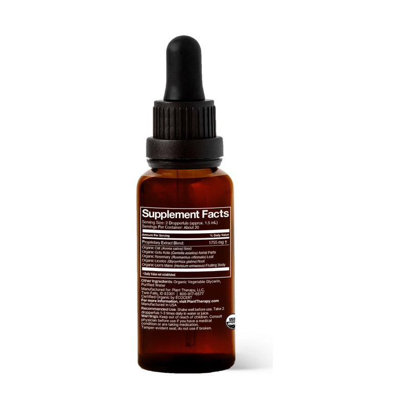 Plant Therapy Brain Power Organic Herbal Supplement Supplement Black 30 mL