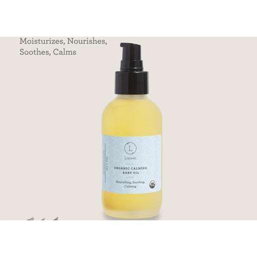 Lizush ORGANIC CALMING BABY OIL Nourishing, Soothing, Calming Antique White