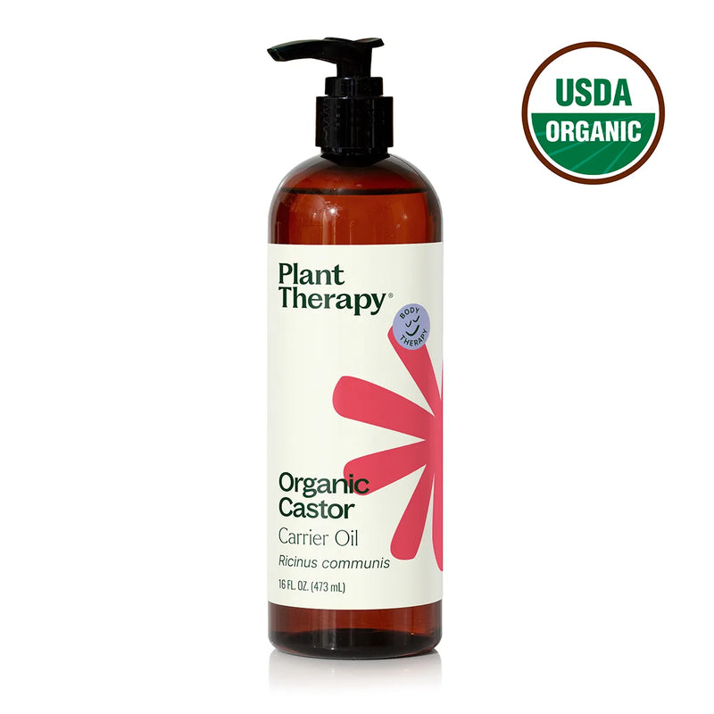 Plant Therapy Organic Castor Carrier Oil Body Care White Smoke 16 oz