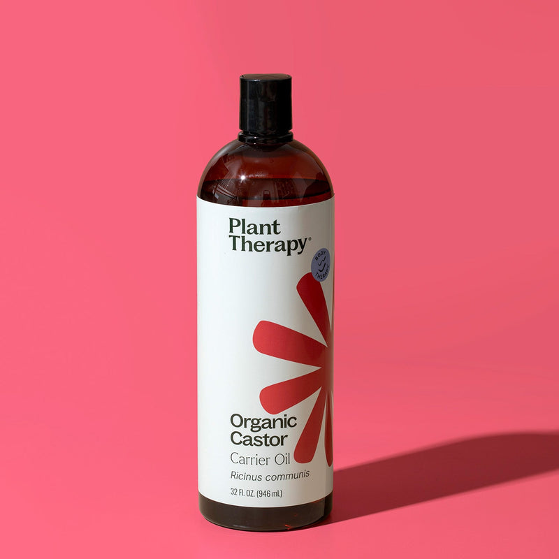 Plant Therapy Organic Castor Carrier Oil Body Care Pale Violet Red 16 oz,32 oz