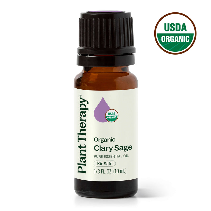 Plant Therapy Organic Clary Sage Essential Oil Essential Oil White Smoke 10 mL
