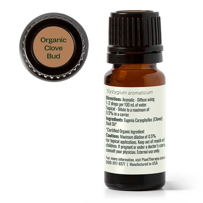 Plant Therapy Organic Clove Bud Essential Oil Essential Oil White Smoke 10 mL,30 mL