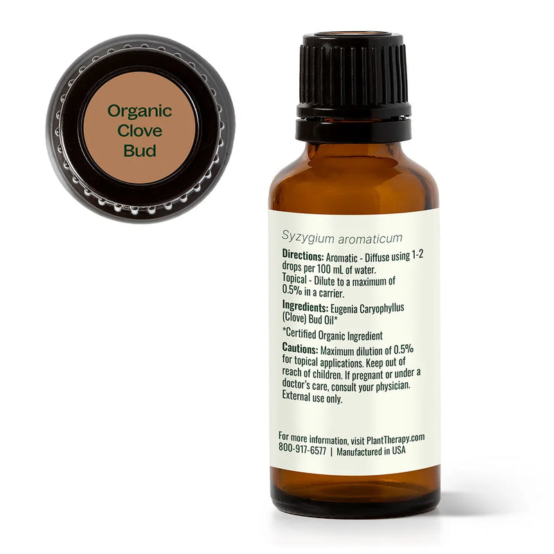 Plant Therapy Organic Clove Bud Essential Oil Essential Oil White Smoke 10 mL,30 mL