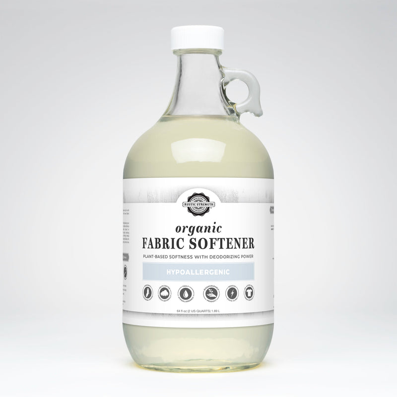 Rustic Strength Organic Fabric Softener Laundry Booster Lavender Half Gallon Glass