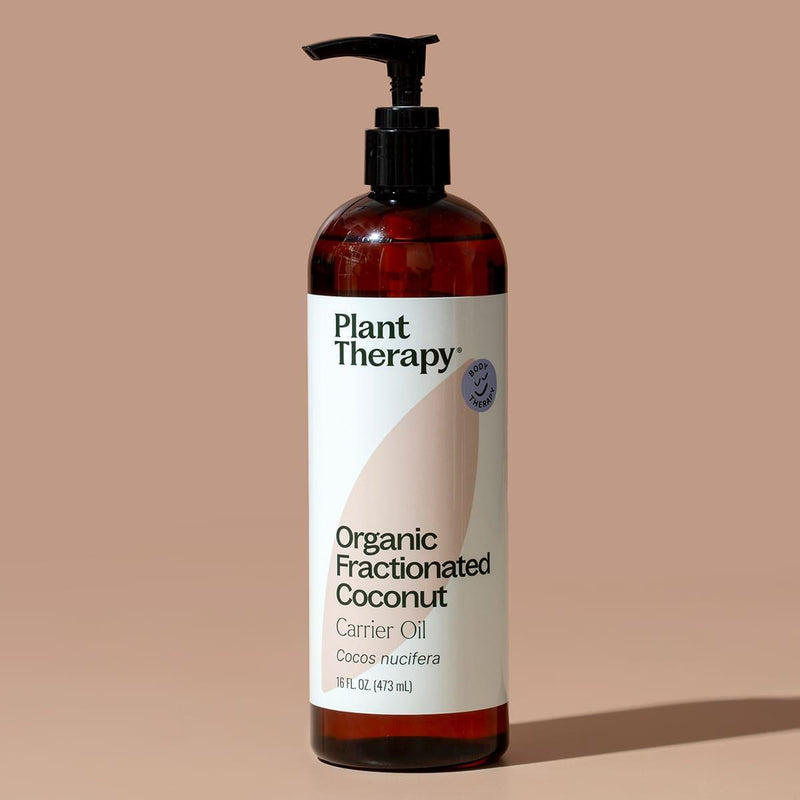 Plant Therapy Organic Fractionated Coconut Carrier Oil Body Care Rosy Brown 4 oz,16 oz,32 oz